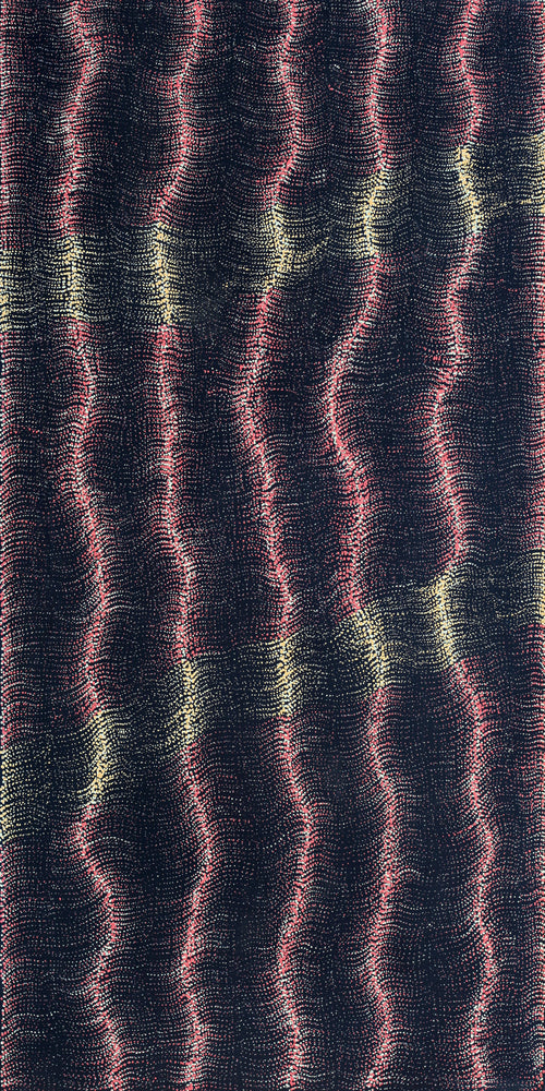 Aboriginal Artwork by Debbie Napaljarri Brown, Wanakiji Jukurrpa (Bush Tomato Dreaming), 122x61cm
