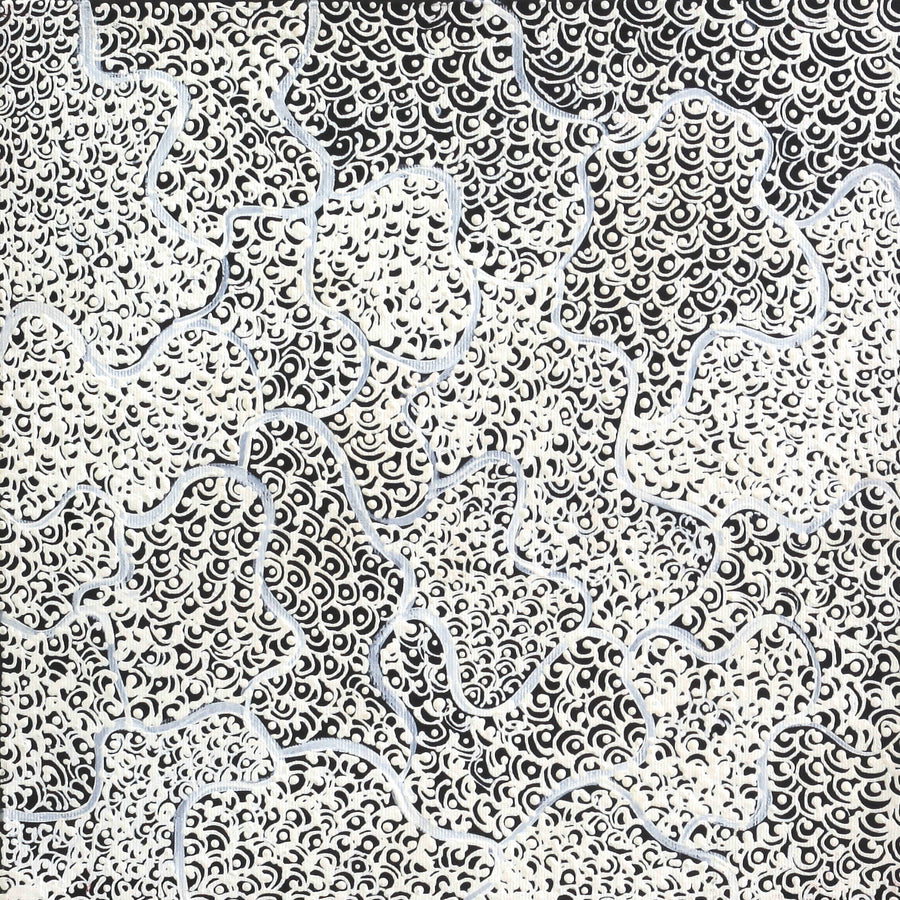 Aboriginal Artwork by Deborah Napaljarri Wayne, Yarungkanyi Jukurrpa (Mt Doreen Dreaming), 30x30cm