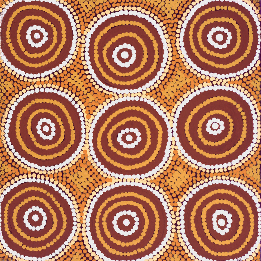Aboriginal Artwork by Delilah Karimarra Shepherd, Tingari Cycle, 30x30cm