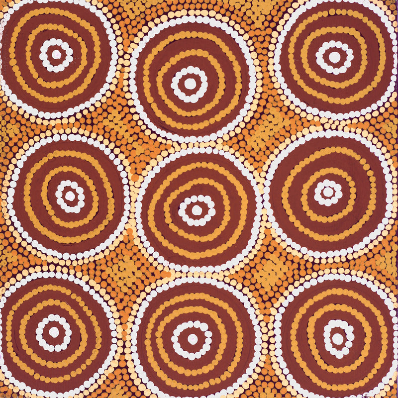 Aboriginal Artwork by Delilah Karimarra Shepherd, Tingari Cycle, 30x30cm