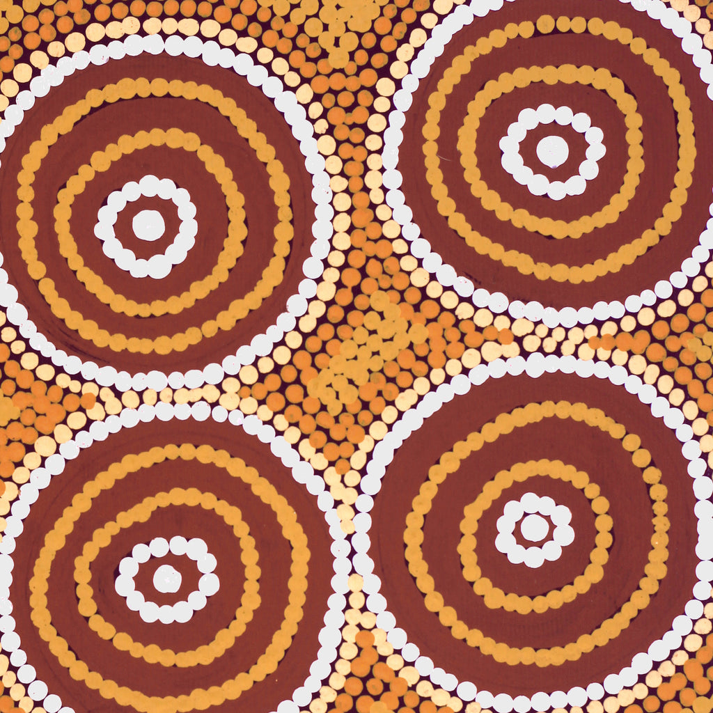 Aboriginal Artwork by Delilah Karimarra Shepherd, Tingari Cycle, 30x30cm