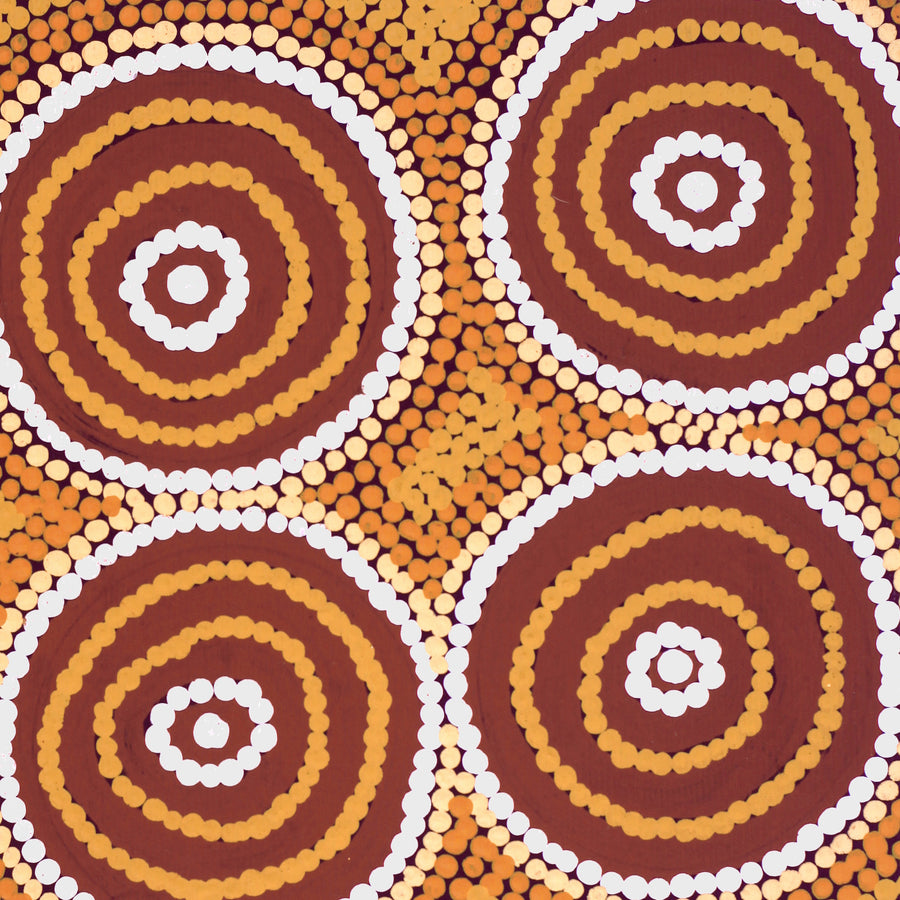 Aboriginal Artwork by Delilah Karimarra Shepherd, Tingari Cycle, 30x30cm