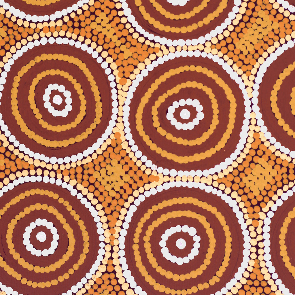 Aboriginal Artwork by Delilah Karimarra Shepherd, Tingari Cycle, 30x30cm