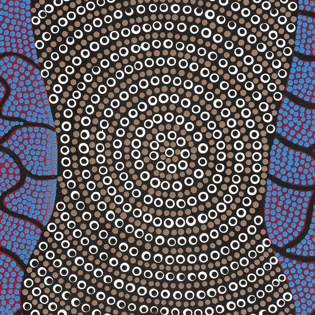 Aboriginal Artwork by Delvene Napangardi Langdon, Wanakiji Jukurrpa (Bush Tomato Dreaming), 76x46cm