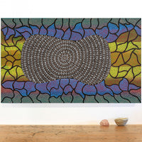 Aboriginal Artwork by Delvene Napangardi Langdon, Wanakiji Jukurrpa (Bush Tomato Dreaming), 76x46cm