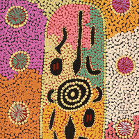 Aboriginal Artwork by Denny Jampijinpa Frank, Wati-jarra Jukurrpa (Two Men Dreaming), 61x30cm
