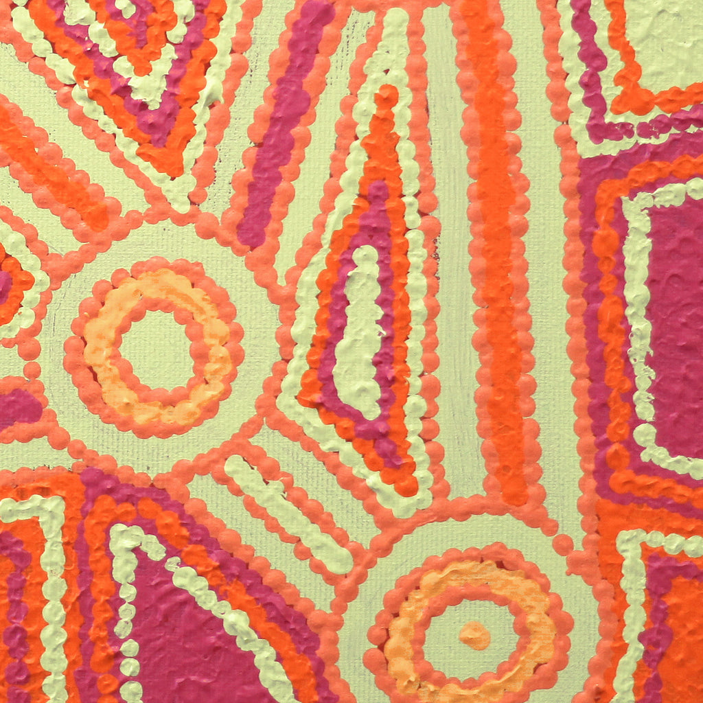 Aboriginal Artwork by Desphina Nampijinpa Brown, Karnta Jukurrpa (Womens Dreaming)  -  Pikilyi, 30x30cm - ART ARK®