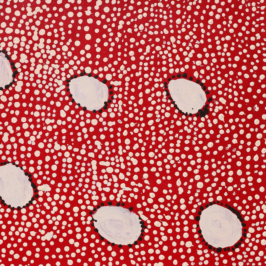 Aboriginal Artwork by Desmond Japangardi Williams, Ngapa Jukurrpa - Pirlinyarnu, 76x46cm