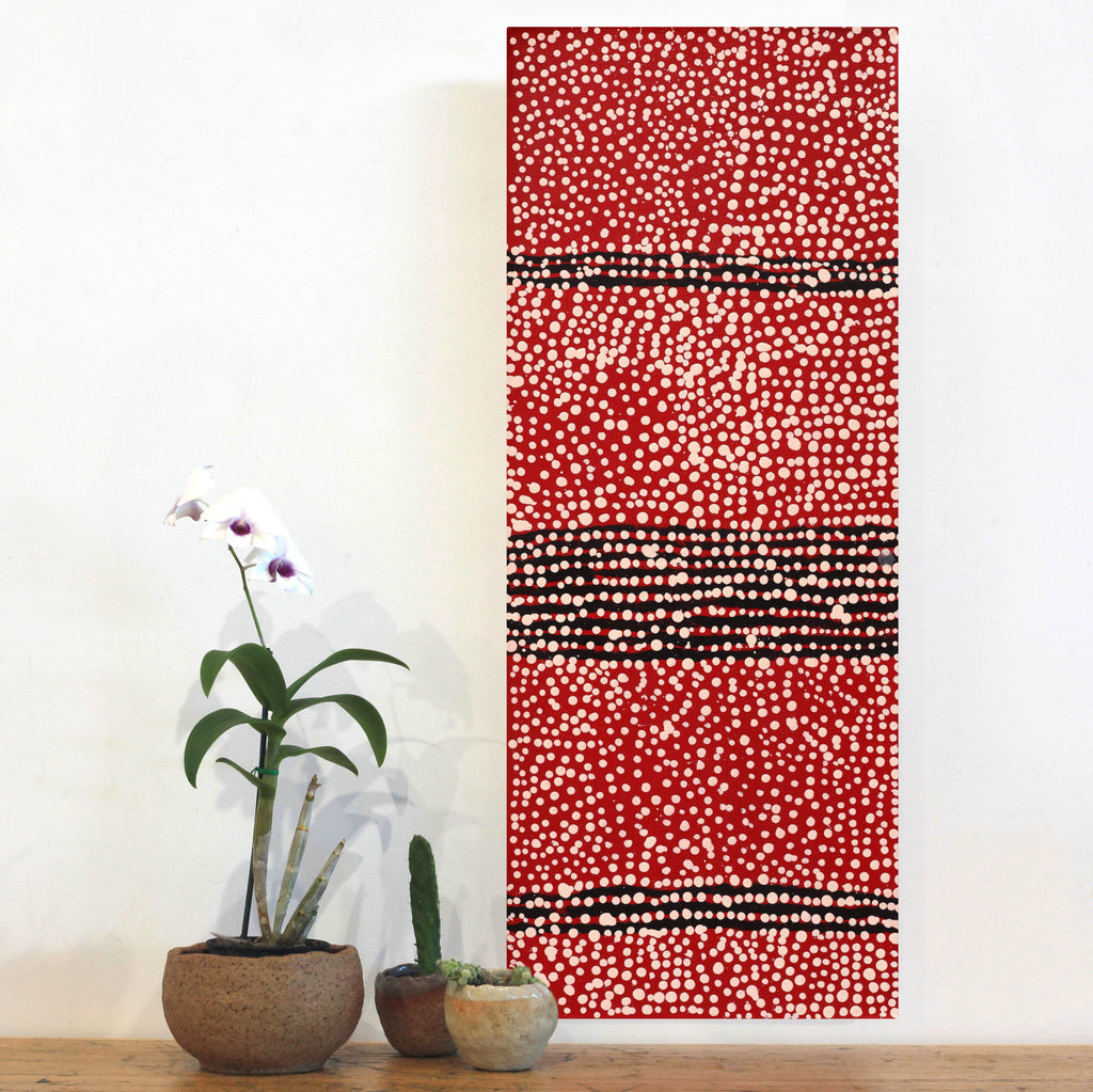 Aboriginal Artwork by Desmond Japangardi Williams, Ngapa Jukurrpa - Pirlinyarnu, 76x30cm