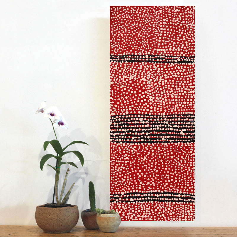Aboriginal Artwork by Desmond Japangardi Williams, Ngapa Jukurrpa - Pirlinyarnu, 76x30cm