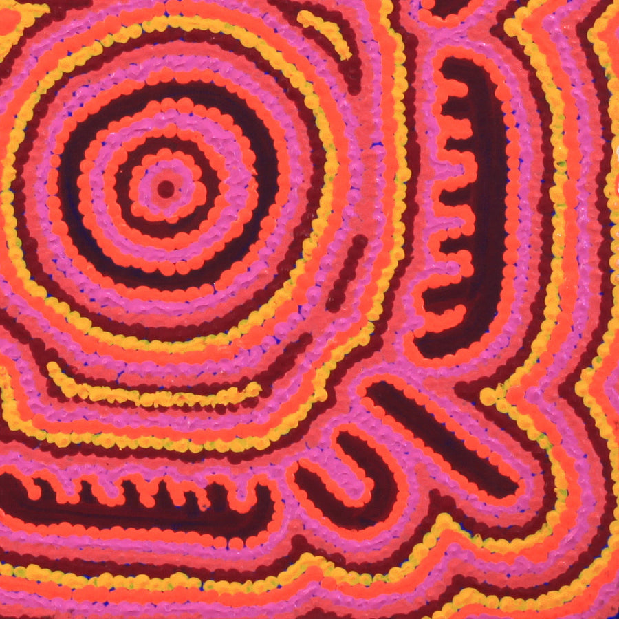 Aboriginal Artwork by Desphina Nampijinpa Brown, Karnta Jukurrpa (Womens Dreaming), 30x30cm