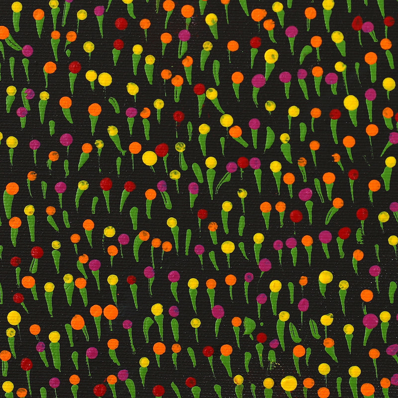 Aboriginal Artwork by Dianne Nangala Egan, Warlukurlangu Jukurrpa (Fire country Dreaming), 30x30cm