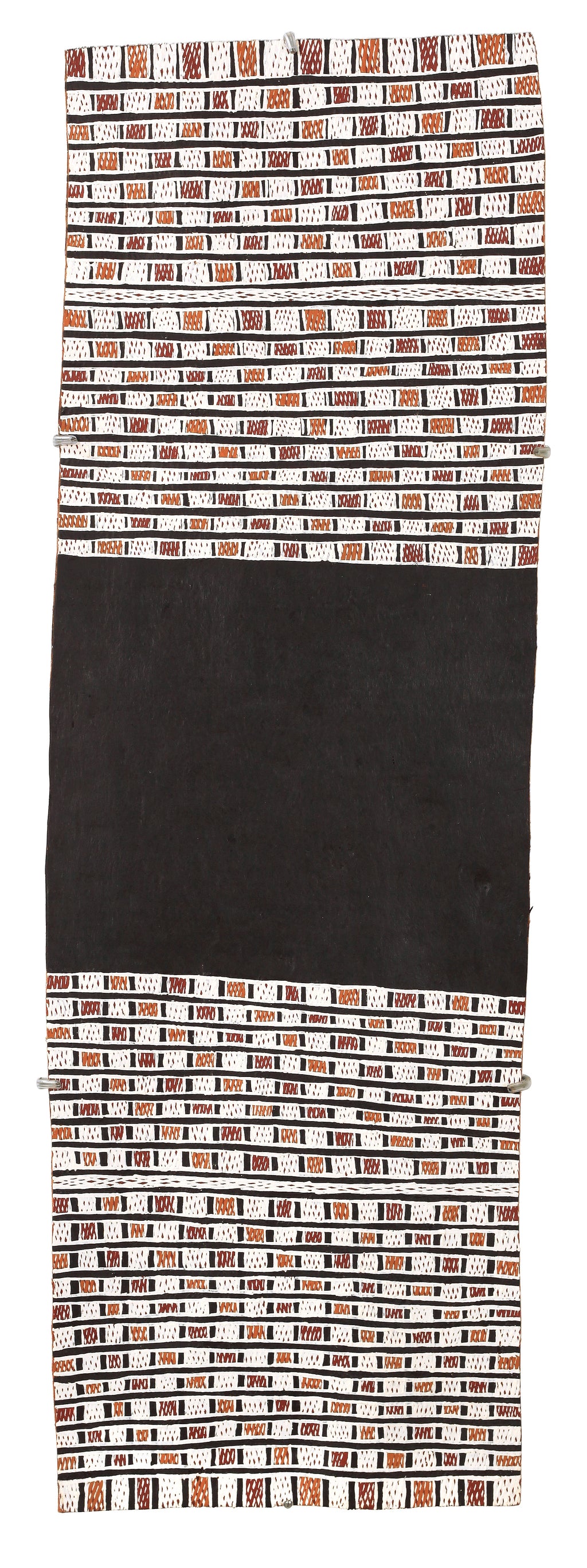 Aboriginal Artwork by Ḏirrpu Marawili, Djapu Design, 84x27cm Bark