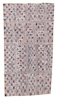 Aboriginal Artwork by Ḏirrpu Marawili Noŋgirrŋa, Djapu, 56x27cm Bark