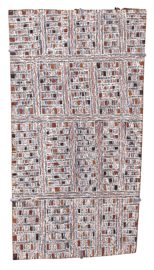 Aboriginal Artwork by Ḏirrpu Marawili Noŋgirrŋa, Djapu, 56x27cm Bark