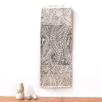 Aboriginal Artwork by Napurrawuy #2 Wunuŋmurra Djapana, Buyku, 129x28cm Bark