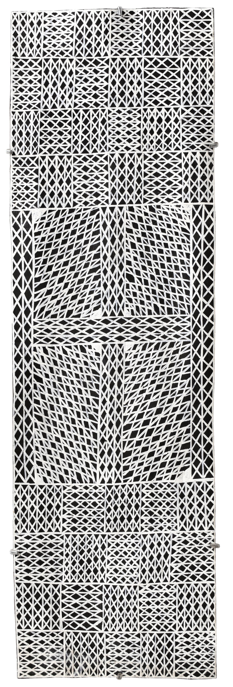 Aboriginal Artwork by Djirrirra Wunuŋmurra Yukuwa, Buyku, 94x28cm Bark