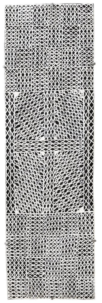 Aboriginal Artwork by Djirrirra Wunuŋmurra Yukuwa, Buyku, 94x28cm Bark