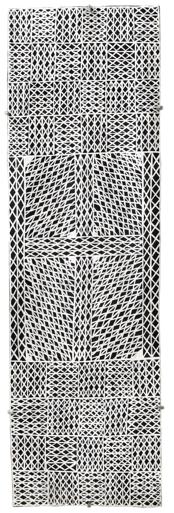 Aboriginal Artwork by Djirrirra Wunuŋmurra Yukuwa, Buyku, 94x28cm Bark