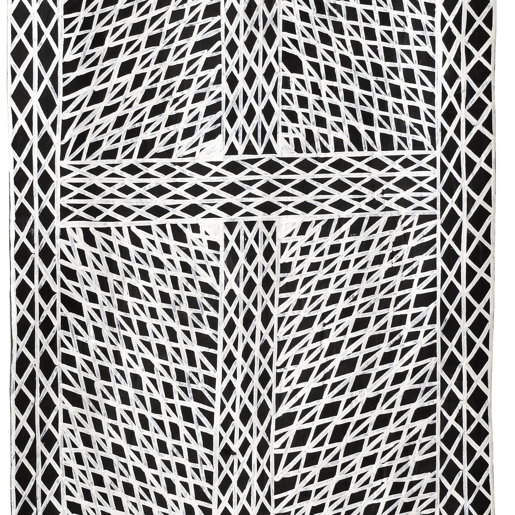 Aboriginal Artwork by Djirrirra Wunuŋmurra Yukuwa, Buyku, 94x28cm Bark