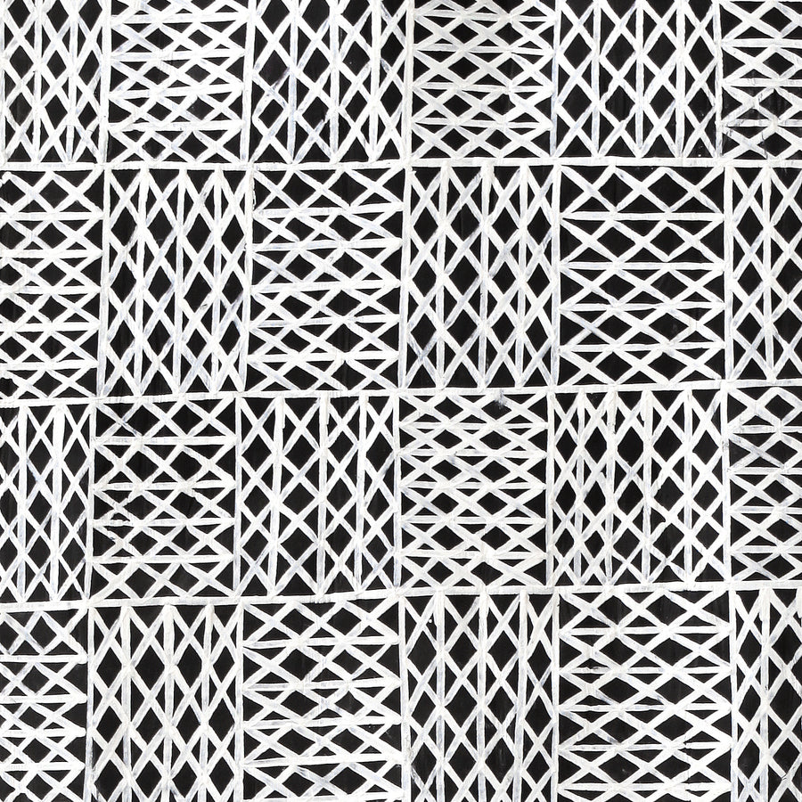 Aboriginal Artwork by Djirrirra Wunuŋmurra Yukuwa, Buyku, 94x28cm Bark
