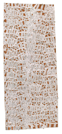 Aboriginal Artwork by Djirrirra Wunuŋmurra Yukuwa, Yukuwa, 105x45cm Bark