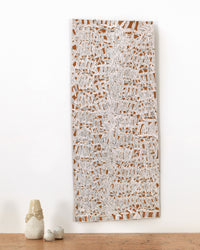 Aboriginal Artwork by Djirrirra Wunuŋmurra Yukuwa, Yukuwa, 105x45cm Bark