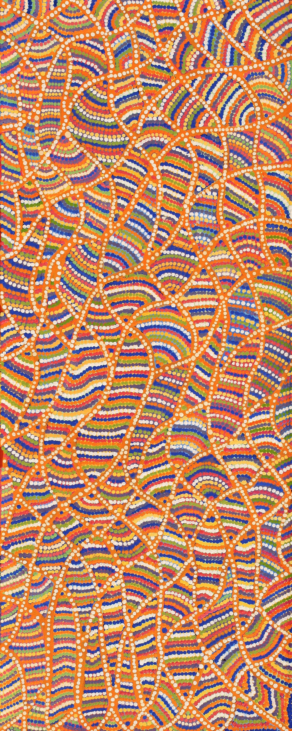 Aboriginal Artwork by Dolcy Roberts, Sandhills in my country, 100x40cm