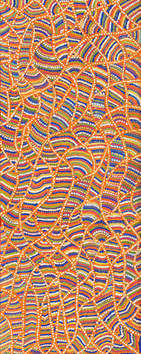 Aboriginal Artwork by Dolcy Roberts, Sandhills in my country, 100x40cm