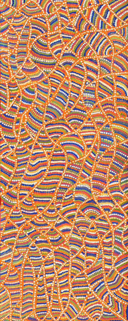 Aboriginal Artwork by Dolcy Roberts, Sandhills in my country, 100x40cm
