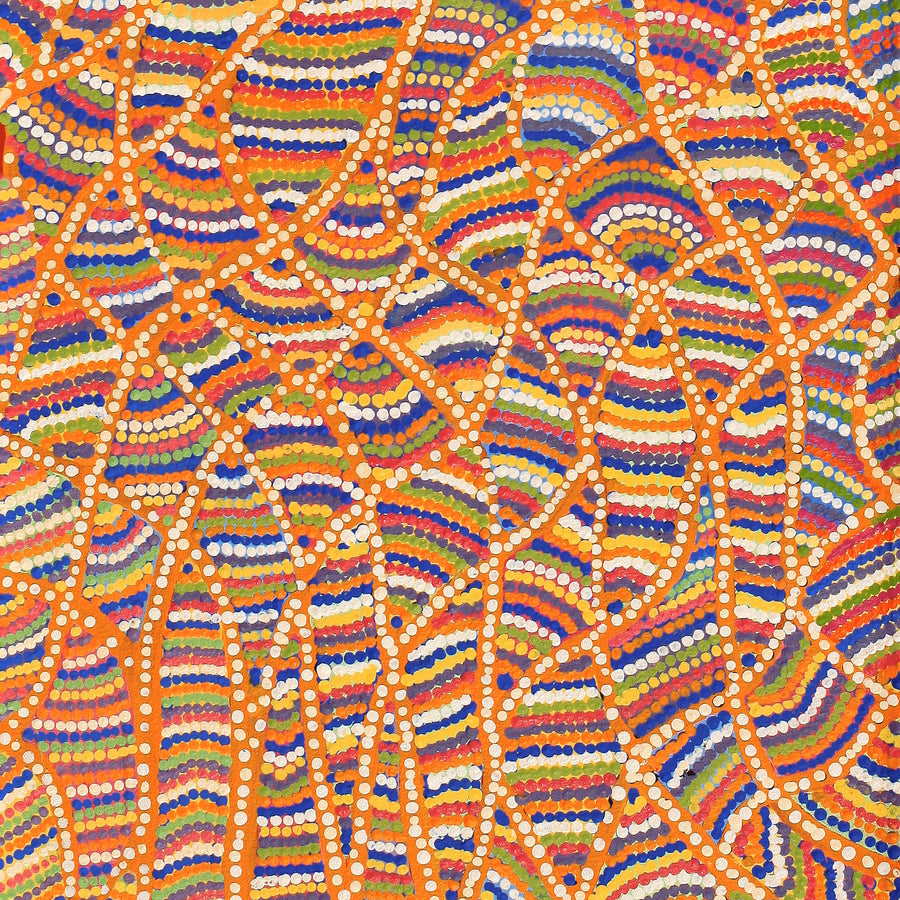 Aboriginal Artwork by Dolcy Roberts, Sandhills in my country, 100x40cm