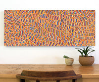 Aboriginal Artwork by Dolcy Roberts, Sandhills in my country, 100x40cm