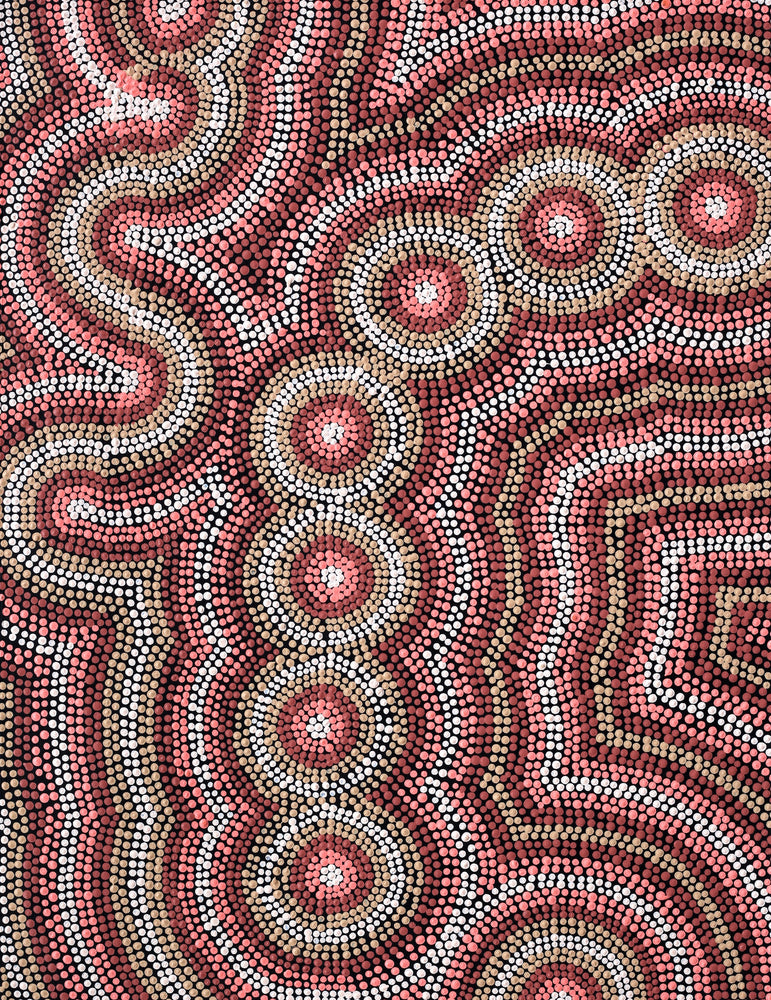 Aboriginal Artwork by Donna Napurrurla Wilson, Lukarrara Jukurrpa, 61x46cm
