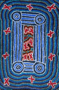 Aboriginal Artwork by Dora Napaljarri Kitson, Ngatijirri Jukurrpa (Budgerigar Dreaming), 46x30cm - ART ARK®