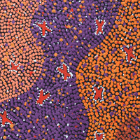 Aboriginal Artwork by Dora Napaljarri Kitson, Ngatijirri Jukurrpa (Budgerigar Dreaming), 46x46cm