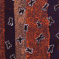 Aboriginal Artwork by Dora Napaljarri Kitson, Ngatijirri Jukurrpa (Budgerigar Dreaming), 61x30cm