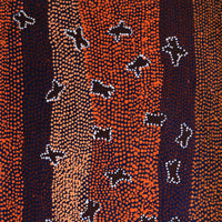 Aboriginal Artwork by Dora Napaljarri Kitson, Ngatijirri Jukurrpa (Budgerigar Dreaming), 61x30cm