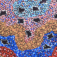 Aboriginal Artwork by Dora Napaljarri Kitson, Ngatijirri Jukurrpa (Budgerigar Dreaming), 30x30cm