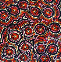 Aboriginal Artwork by Dora Napaljarri Kitson, Ngatijirri Jukurrpa (Budgerigar Dreaming), 61x30cm
