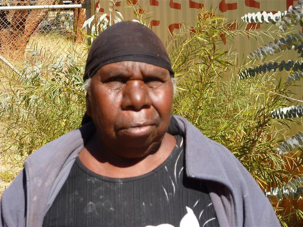 Aboriginal Artwork by Dora Napaljarri Kitson, Ngatijirri Jukurrpa (Budgerigar Dreaming), 46x46cm