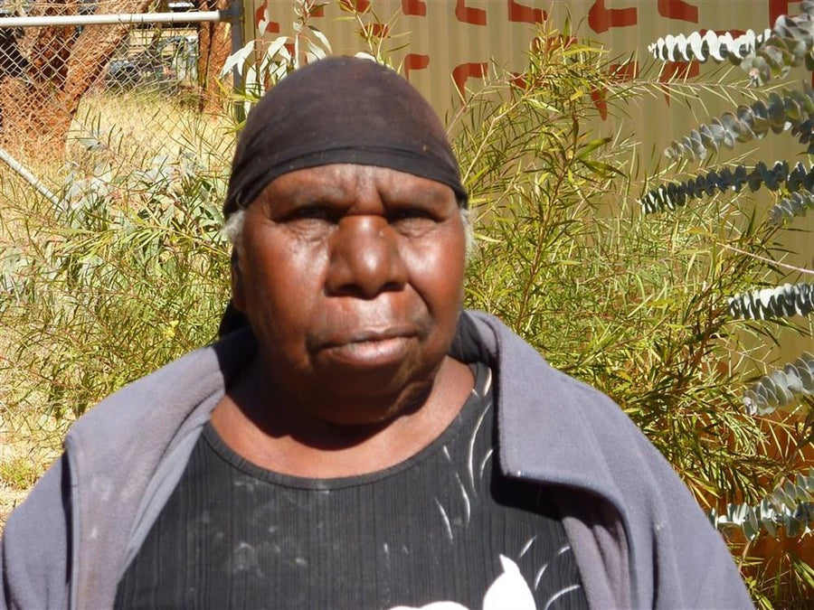 Aboriginal Artwork by Dora Napaljarri Kitson, Ngatijirri Jukurrpa (Budgerigar Dreaming), 46x46cm