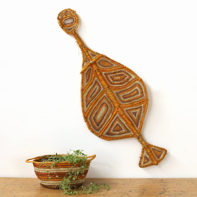 Aboriginal Artwork by Dorothy Bunibuni, Yawkyawk - fish-women spirit, 107x42cm