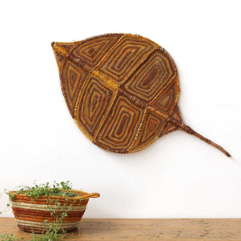 Aboriginal Artwork by Dorothy Bunibuni, Nawarlah - Brown River Stingray, 95x53cm