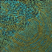 Aboriginal Artwork by Drusilla Nangala Spencer, Watiya-warnu Jukurrpa (Seed Dreaming), 30x30cm