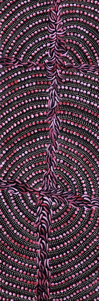 Aboriginal Artwork by Drusilla Nangala Spencer, Watiya-warnu Jukurrpa (Seed Dreaming), 91x30cm
