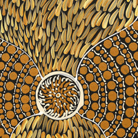 Aboriginal Artwork by Drusilla Nangala Spencer, Watiya-warnu Jukurrpa (Seed Dreaming), 30x30cm