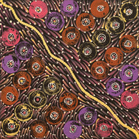 Aboriginal Artwork by Drusilla Nangala Spencer, Watiya-warnu Jukurrpa (Seed Dreaming), 30x30cm