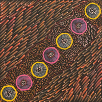 Aboriginal Artwork by Drusilla Nangala Spencer, Watiya-warnu Jukurrpa (Seed Dreaming), 30x30cm