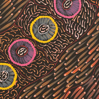 Aboriginal Artwork by Drusilla Nangala Spencer, Watiya-warnu Jukurrpa (Seed Dreaming), 30x30cm