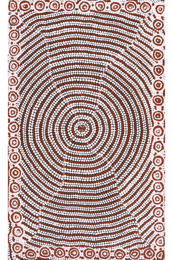 Aboriginal Artwork by Drusilla Nangala Spencer, Watiya-warnu Jukurrpa (Seed Dreaming), 76x46cm